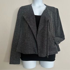 NWT Catherine Malandrino Women's Knit Moto Style Biker Jacket XXL Marled